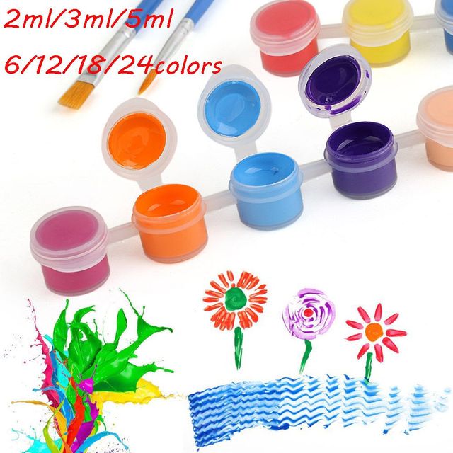 6/12colors 1set Acrylic Paints With 2 Brushs Diy Graffiti Pigment Set For  Oil Painting Wall Painting Diy Art Supplies - Acrylic Paints - AliExpress